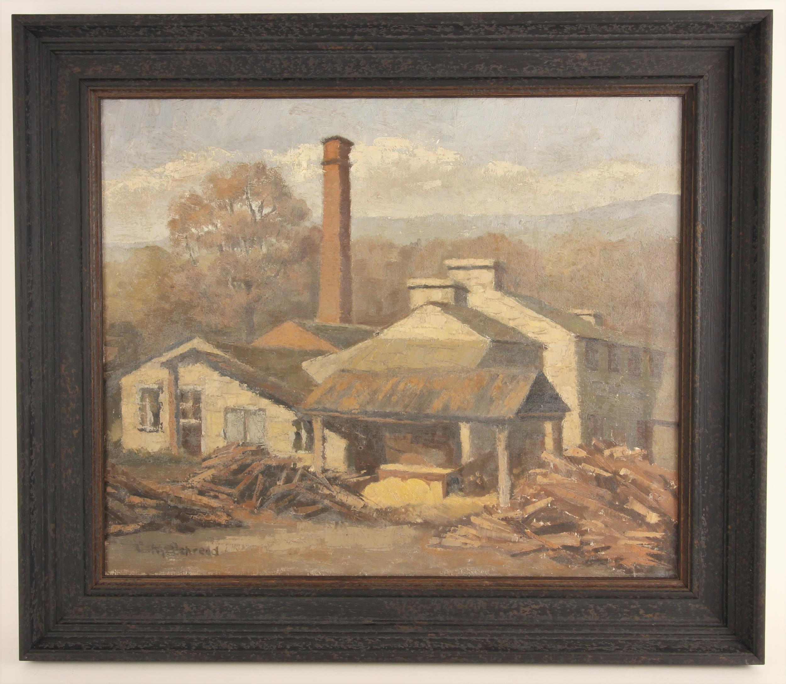 C M Behrend (British school, 20th century), A saw mill, Oil on canvas, Signed lower left, artist's