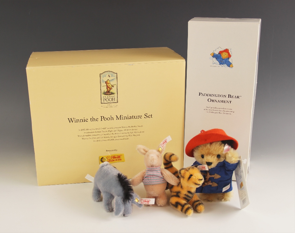 A boxed limited edition Steiff "Winnie The Pooh Miniature Set", comprising Eeyore, Piglet and