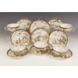 A Japanese Kutani porcelain tea service, 20th century, comprising; twelve teacups, twelve saucers,