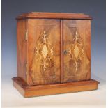 A Victorian figured walnut stationery/specimen cabinet,