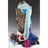 A collection of vintage silk and silk chiffon scarves, to include examples by; Emilio Pucci,