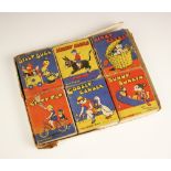 A set of six children's books from the 'Tom Thumb' series, comprising: 'Dilly Duck', 'Mikey Moke' '
