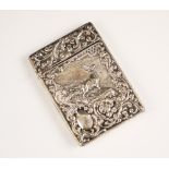 An Edwardian silver card case, Crisford & Norris Ltd, Birmingham 1904, the rectangular case with