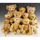 A collection of eleven teddy bears, to include seven Steiff bears, comprising: a 'Deutschland