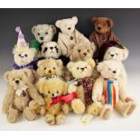 A collection of twelve teddy bears comprising: five limited edition Dean's Rag Book Company bears,