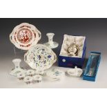 A collection of boxed Coalport porcelain comprising: five napkin rings and a cake knife in the 'Ming