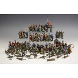 A collection of French and other painted lead and aluminium die-cast toy figures, early 20th century