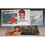 Five David Bowie LP records, comprising: THE MAN WHO SOLD THE WORLD, Mercury SR61325, matrix SR-