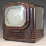 A Bush Radio television receiver type TV22, the Bakelite case with odeonesque Art Deco styling, 39.