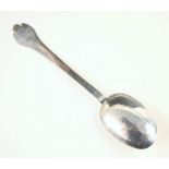 A late 17th century silver trefid pattern tablespoon, London possibly 1689, with ‘IKE’ initials to
