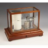 A mahogany cased ‘Ross of London’ barograph, mid 20th century, with makers plaque below the