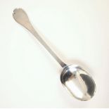 A late 17th century silver trefid pattern tablespoon, London possibly 1697, with ‘SM’ initials to