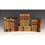 DECORATIVE BINDINGS: Seventeen Rugby School prize presentation books, each full leather with gilt