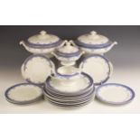 A Staffordshire Allies part dinner service, 20th century, comprising eight dinner plates, 25.5cm