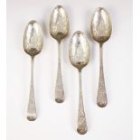 A pair of George III silver Old English pattern tablespoons, George Smith II, London 1775, the