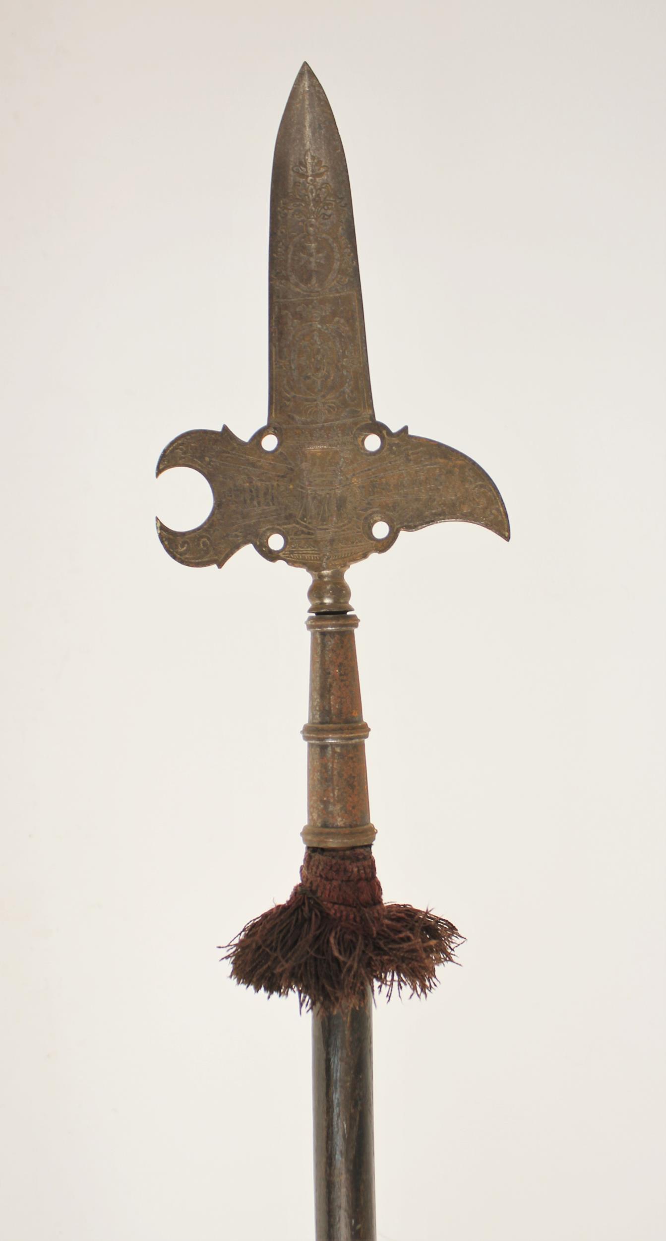 An etched State Halberd, Central European or Russian, circa 1740, the head with ridged blade, both - Image 2 of 4