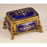 A French Palais Royale enamel casket, possibly by Tahan A Paris, 19th century, of rectangular