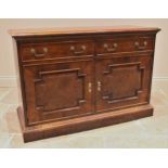A 19th century style buffet/sideboard, late 20th century, the rectangular moulded top with twin