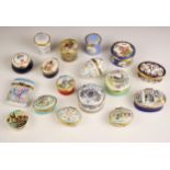 A collection of enamel boxes, 20th century and later, to include a Limoges example painted with