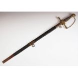 A British William IV presentation sword, 1837, the wire bound shagreen hilt with cast gilt-brass