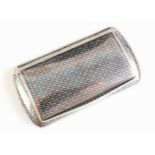 A 20th century silver and niello snuff box, possibly French, the rectangular box of curved design
