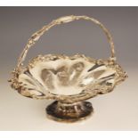 A Victorian silver swing handled basket, Henry Wilkinson & Co, Sheffield 1839, the circular basket