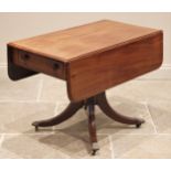 A 19th century mahogany Pembroke table, the rectangular drop leaf top with a moulded edge over a