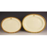 Two Osler London oval crested plates, 20th century, the crest reading 'Nunquam Non Fidelis', gilt