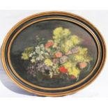 E. Mayer (English school, early 20th century), An oval floral still life, Oil on board, Signed lower