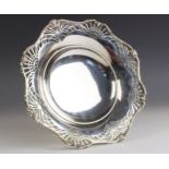 A George V silver bonbon dish, Adie Brothers Ltd, Birmingham 1936, the cast shaped rim above