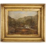 Welsh school (early 20th century), 'Trefriw - Pass Above Llyn Crafnant', Oil on canvas, Unsigned,