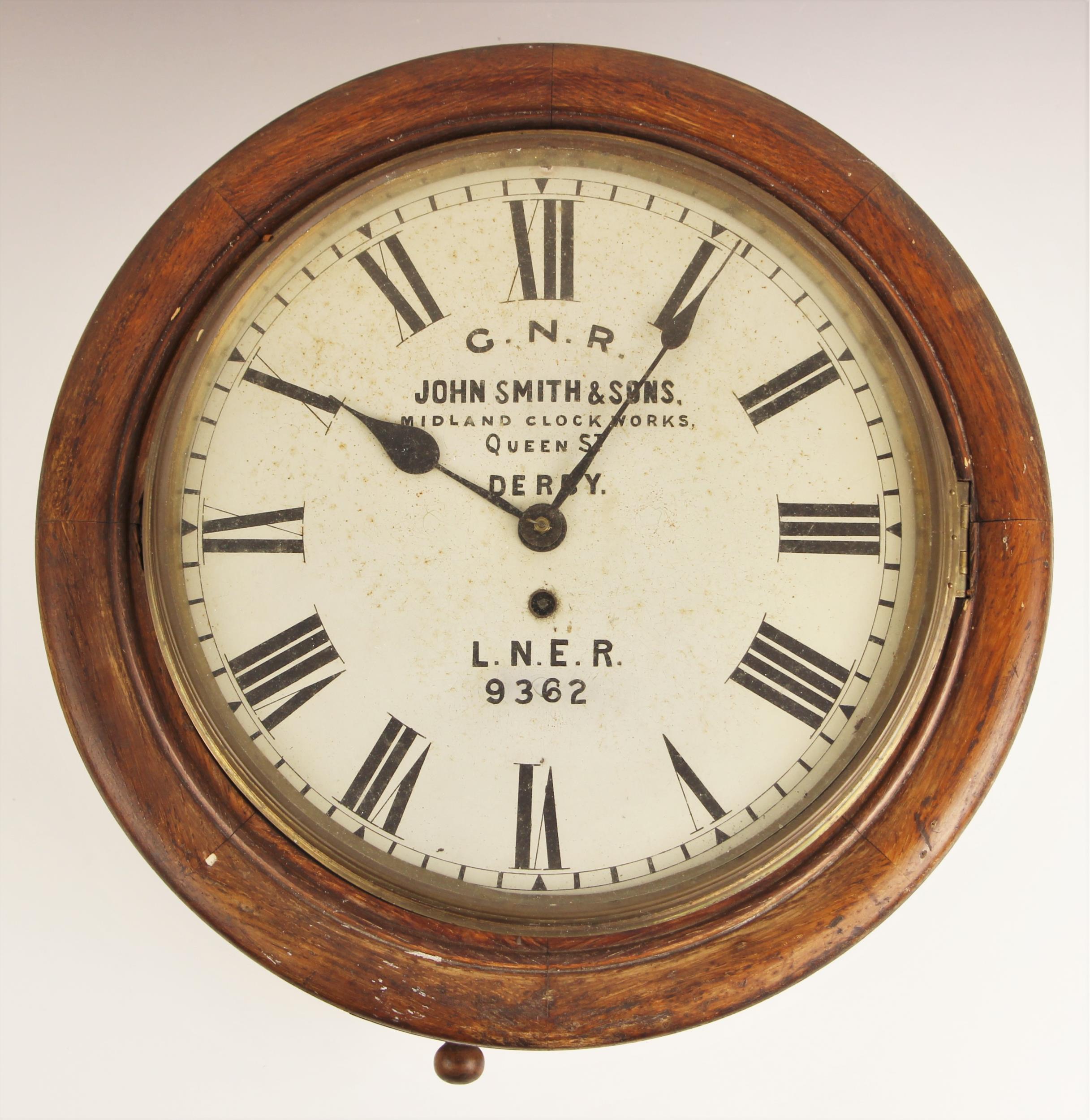 RAILWAY INTEREST; a John Smith & Sons, Midland Clock Works, Queen St, Derby, G.N.R station railway