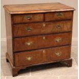 A William and Mary walnut chest of drawers, early 18th century, the rectangular