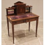 A rosewood bonheur du jour/ladies writing desk, late 19th century, the raised back with a single