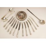 A selection of silver, to include a pair of Old English pattern spoons Stephen Adams, London 1815,