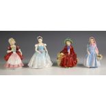 Four Royal Doulton porcelain figures, 20th century, comprising: Linda, HN2106, printed maker's