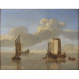 After Willem van de Velde the Younger (Dutch, 1633 - 1707), 'Calm: Fishing Boats under Sail', a 19th
