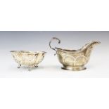 A set of four Victorian silver open salts, Martin, Hall & Co, Sheffield 1872, of cauldron form the