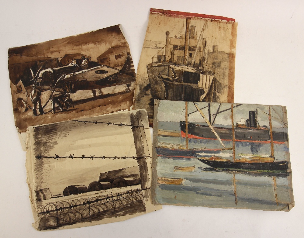 John Hornbuckle (British, 20th century), A portfolio of works depicting World War II naval - Image 3 of 3