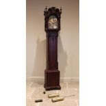 A Georgian style longcase clock by Kieninger, late 20th century, the 28cm gilt metal break arch dial