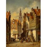 Pieter Cornelis Steenhouwer (Dutch, 1896-1972), A Dutch street scene, Oil on board, Signed lower