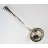 An Edwardian silver thread pattern soup ladle, Goldsmiths and Silversmiths Co Ltd, London 1909, of