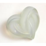 A late 20th century Lalique heart shaped paperweight 'Coeur Entrelaces', satin finish with a deep