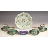 A selection of Chinese porcelain, comprising; a 19th century celadon famille rose bowl, with