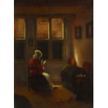 After Pieter Janssens Elinga (Dutch, 1623-1682), 'A Woman Reading', a 20th century copy of the