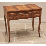 A French Louis XV style kingwood and marquetry ladies dressing table, late 19th/early 20th