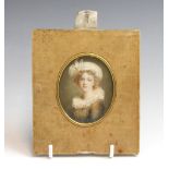 After Elisabeth Louise Vigée Le Brun (French, 1755-1842), A bust length portrait miniature depicting