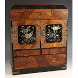 A Japanese Shibayama Kodansu, Meiji Period (1868-1912), the table top cabinet of rectangular form