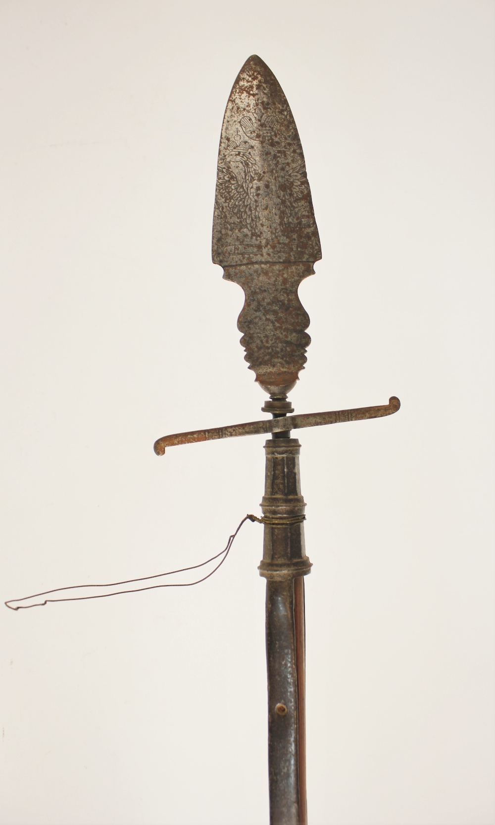 A rare Russian Foot Officer’s Spontoon, circa 1780/1800, the head formed of a broad leaf-shaped - Image 2 of 4