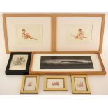 Suzanne Meunier (French, 1888-1979), Two boudoir prints depicting female nudes, Each signed in